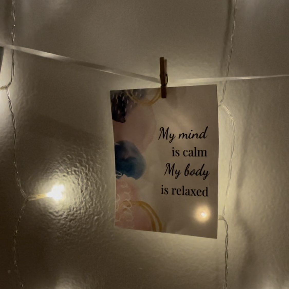 Positive birth affirmations on wall for home birth